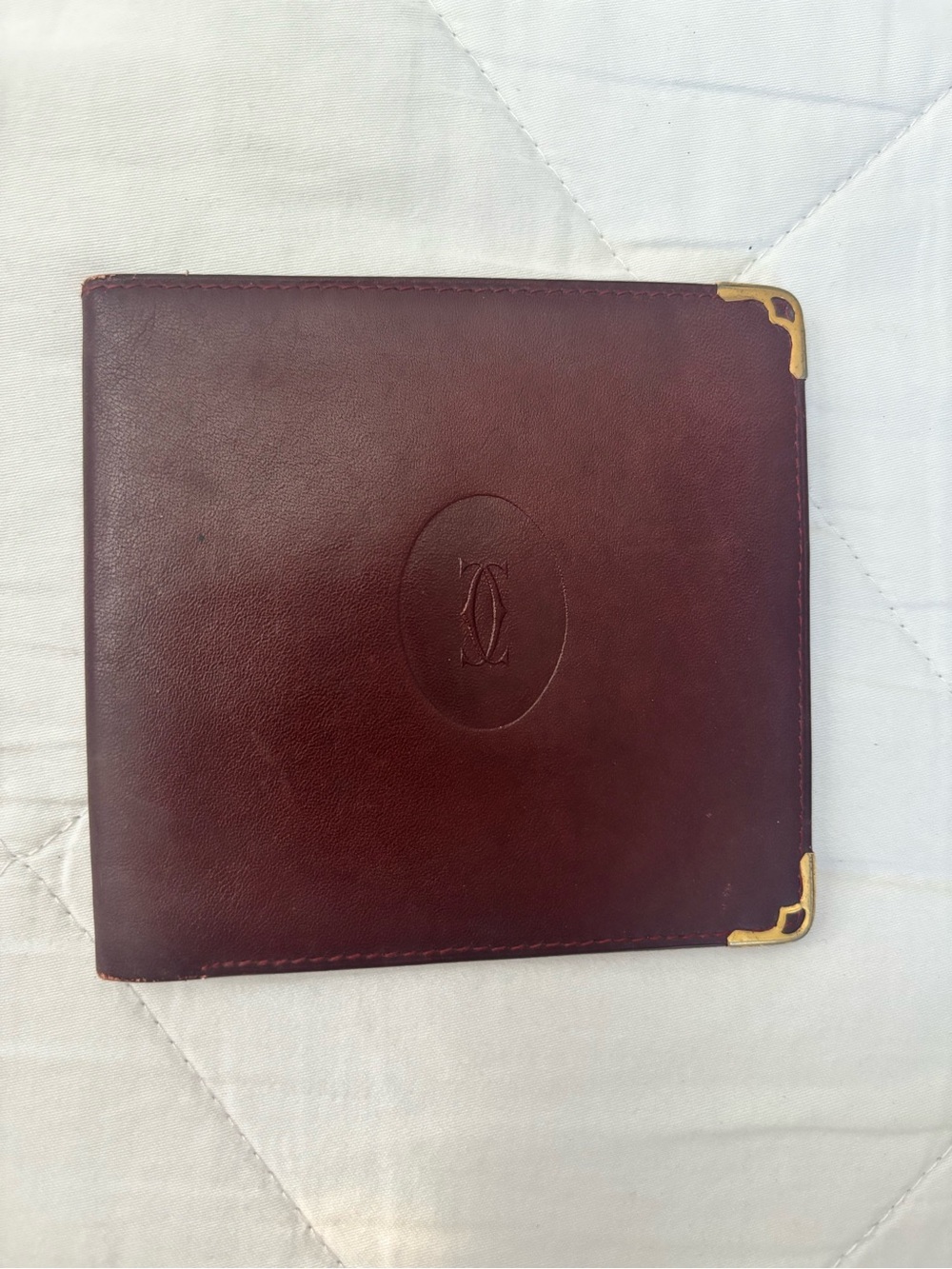 Vintage Cartier Burgundy Leather Bifold Wallet